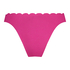 Majtki Bikini Wysoko Krojona Scallop Lurex, R&oacute;żowy
