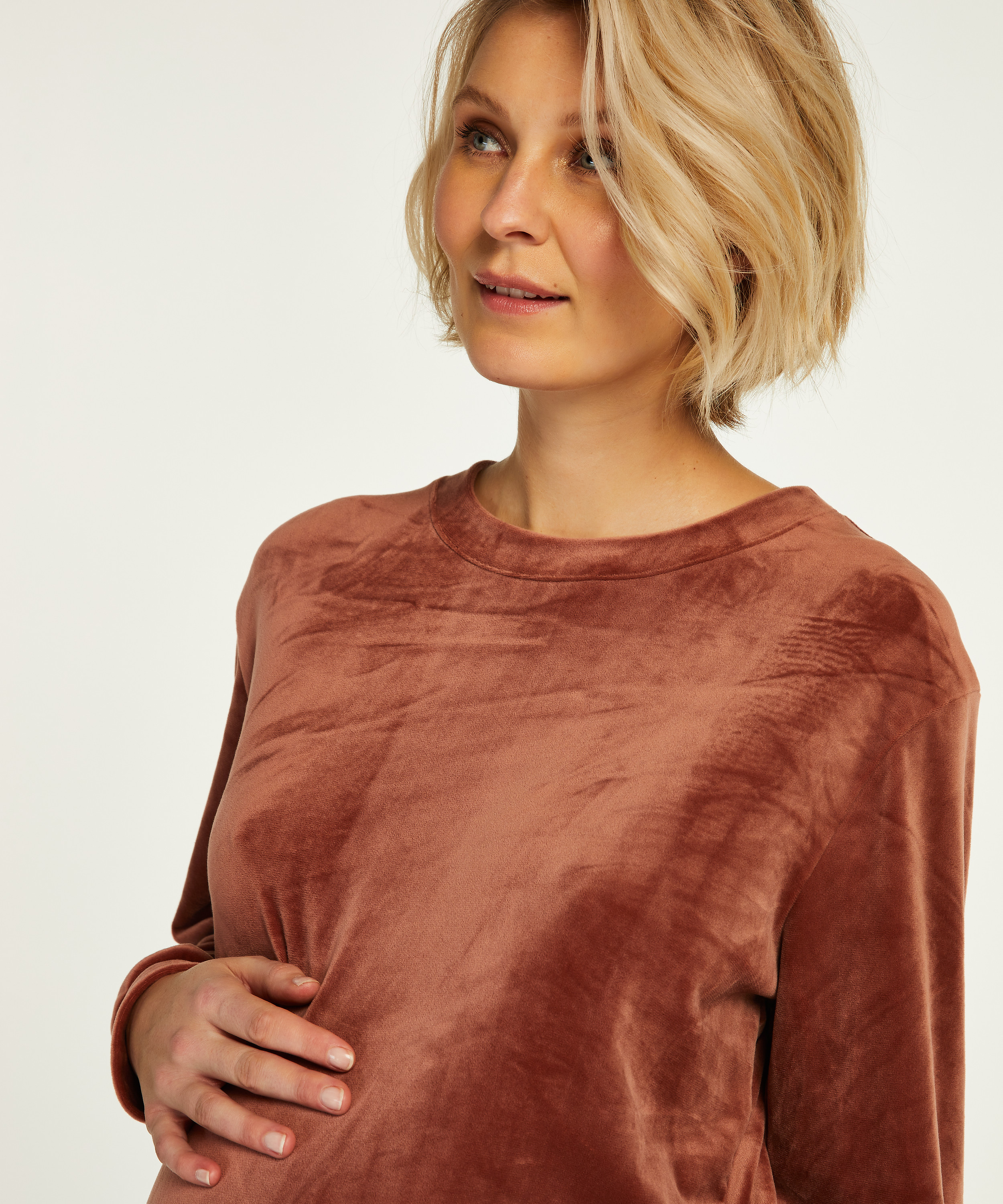 Aksamitny top ciążowy, R&oacute;żowy, main