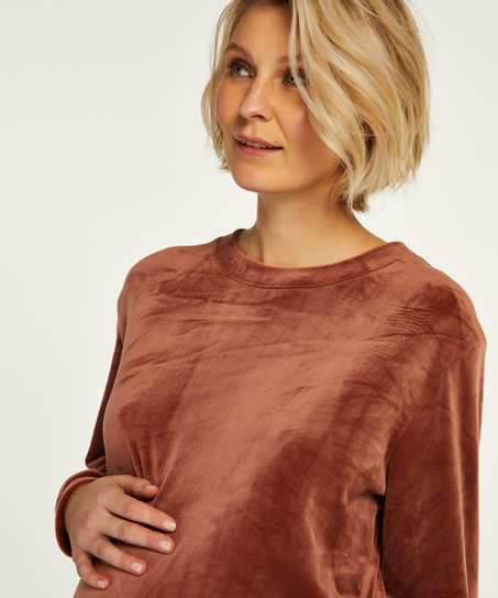 Aksamitny top ciążowy, R&oacute;żowy