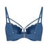 Usztywniany top bikini z fiszbinami Scallop, Niebieski