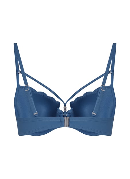 Usztywniany top bikini z fiszbinami Scallop, Niebieski