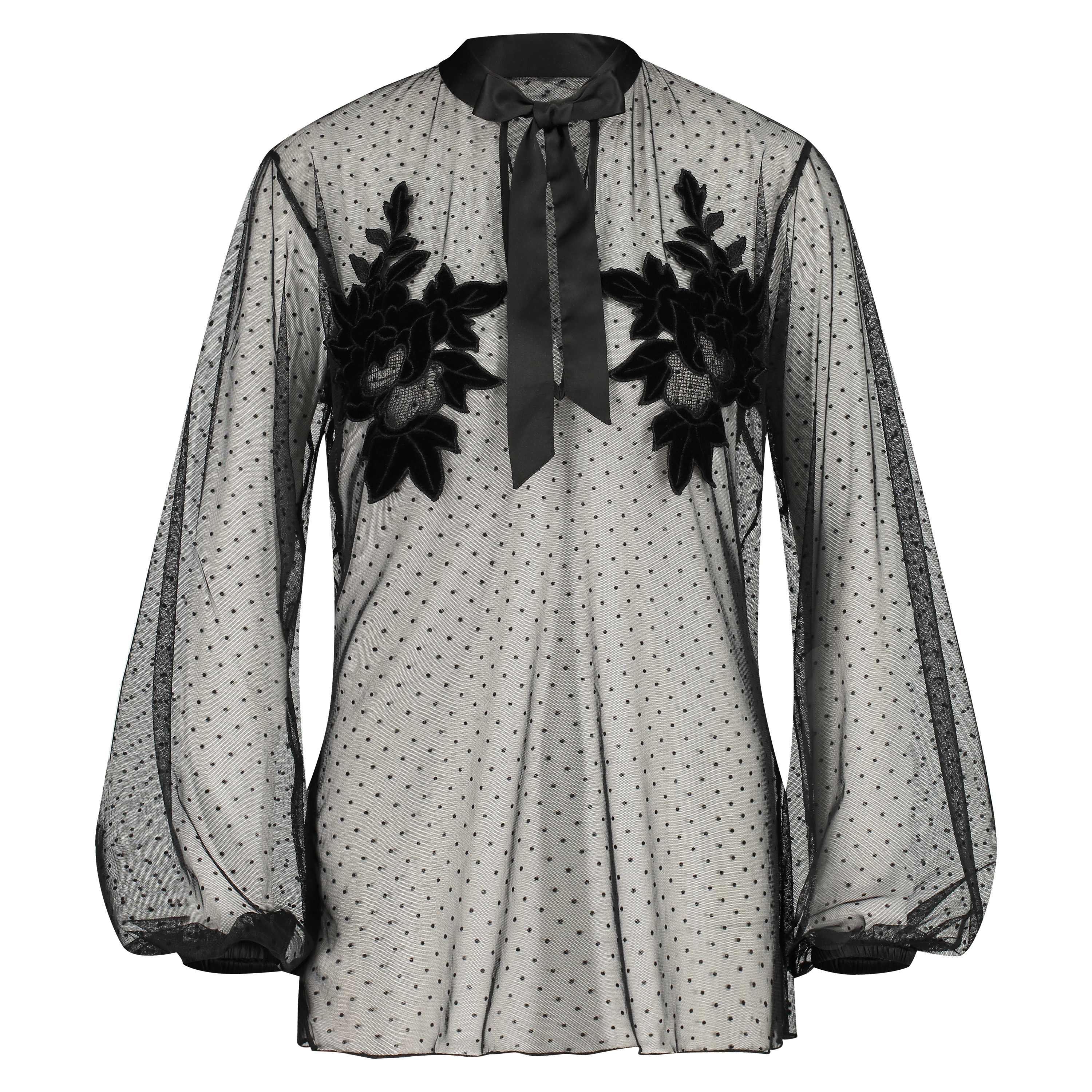 Dot Mesh Tunic, Czarny, main