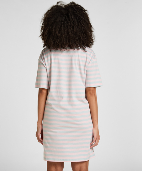 Koszula nocna z okrągłym dekoltem, Niebieski