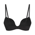 Usztywniony biustonosz push-up z fiszbinami Deep-V, Czarny