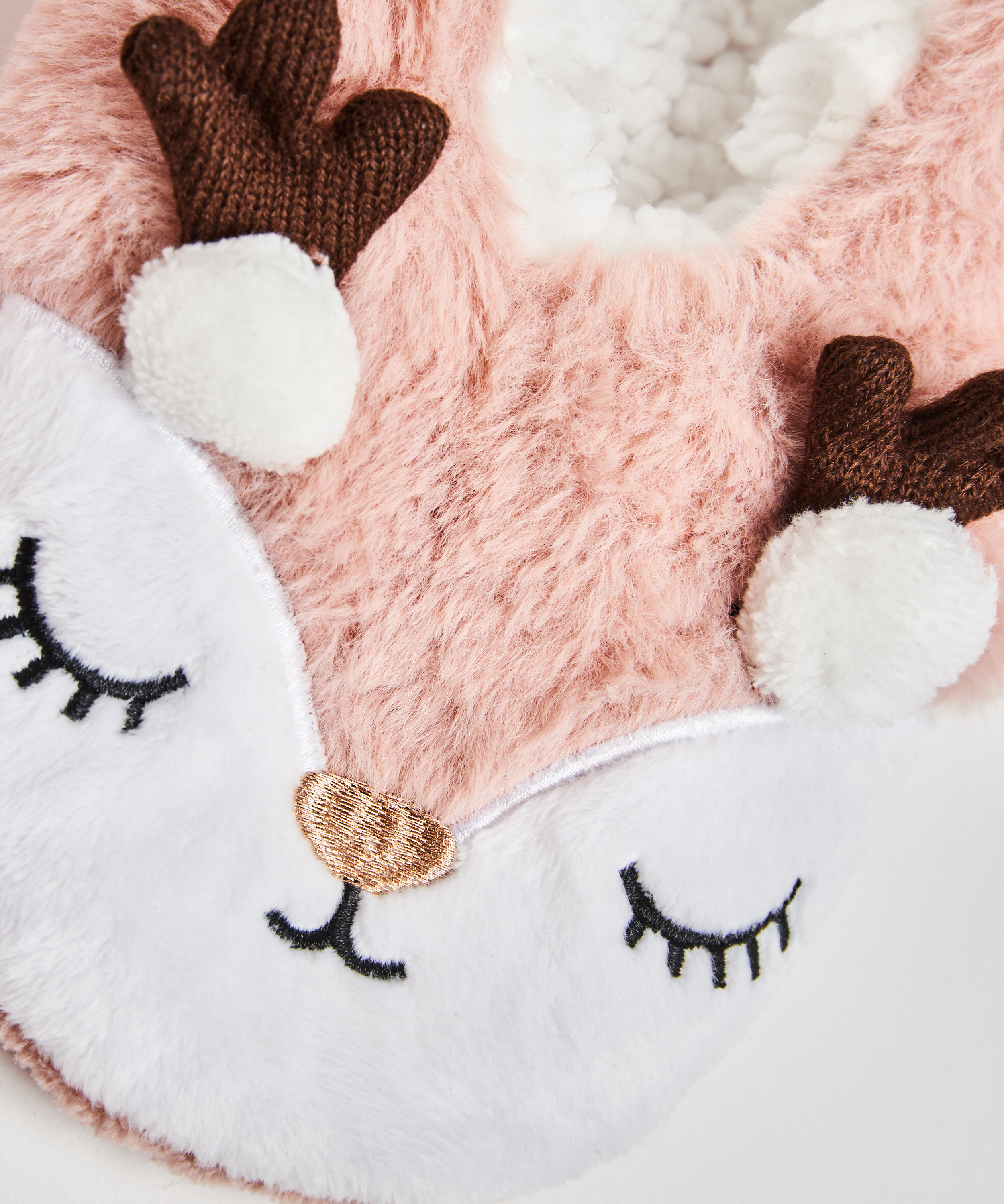 Reindeer Cosy Ballerina Slippers, R&oacute;żowy, main