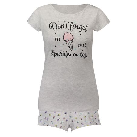 Koronkowa piżama z długim rękawem, Szary