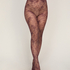 Rajstopy Allover Lace Fishnet, Fioletowy