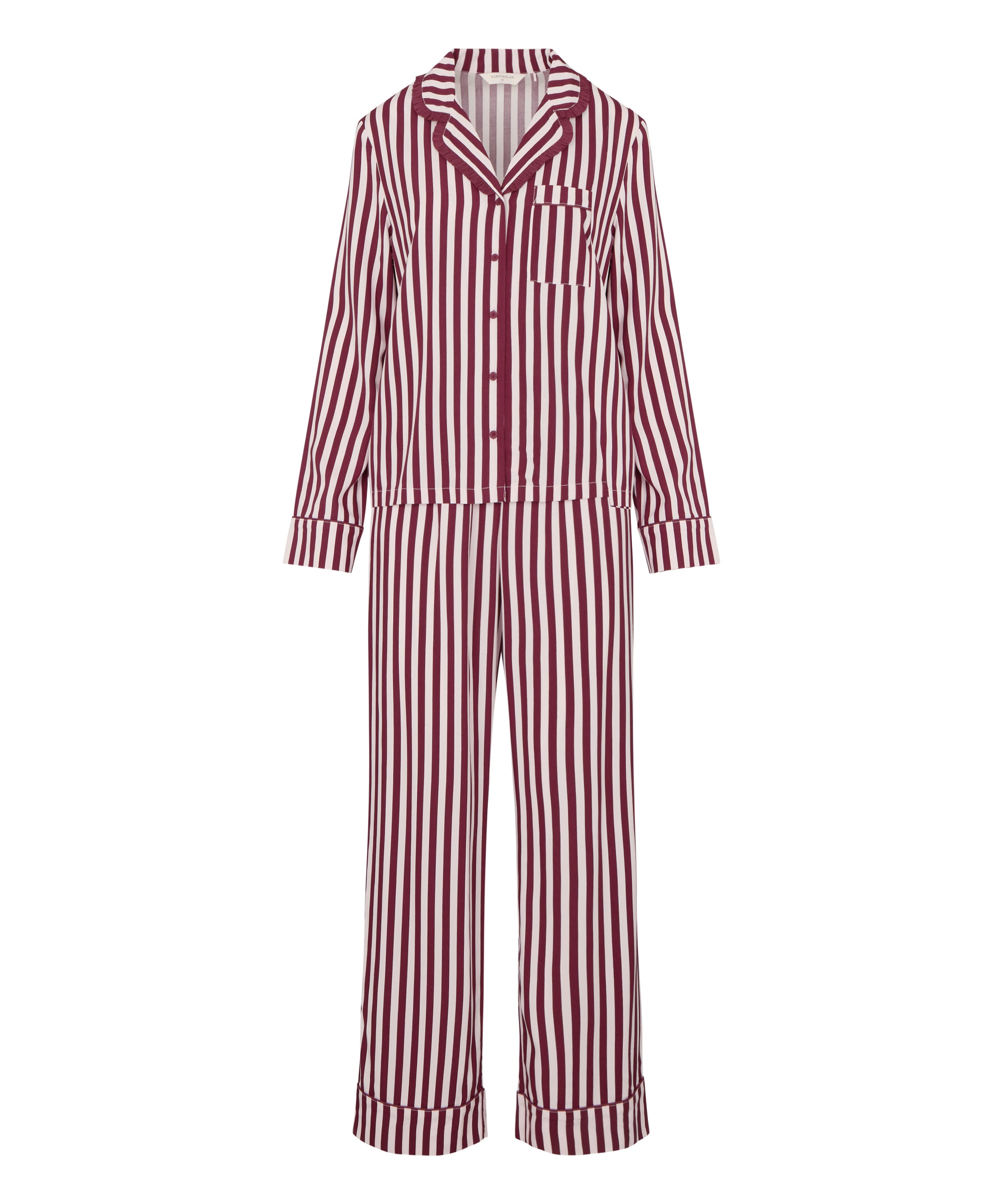 Pyjama Set Poplin Ruffle, R&oacute;żowy, main