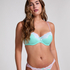 Biustonosz usztywniany z fiszbinami Lace & Shine, Niebieski