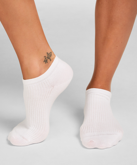 3-pak Bawełnianych Skarpetek Sneaker, Biały