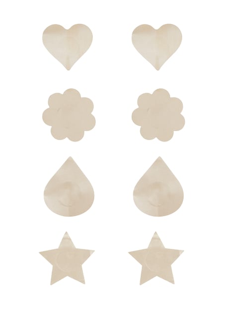 Zestaw 4 par Nakładki na sutki, Beżowy