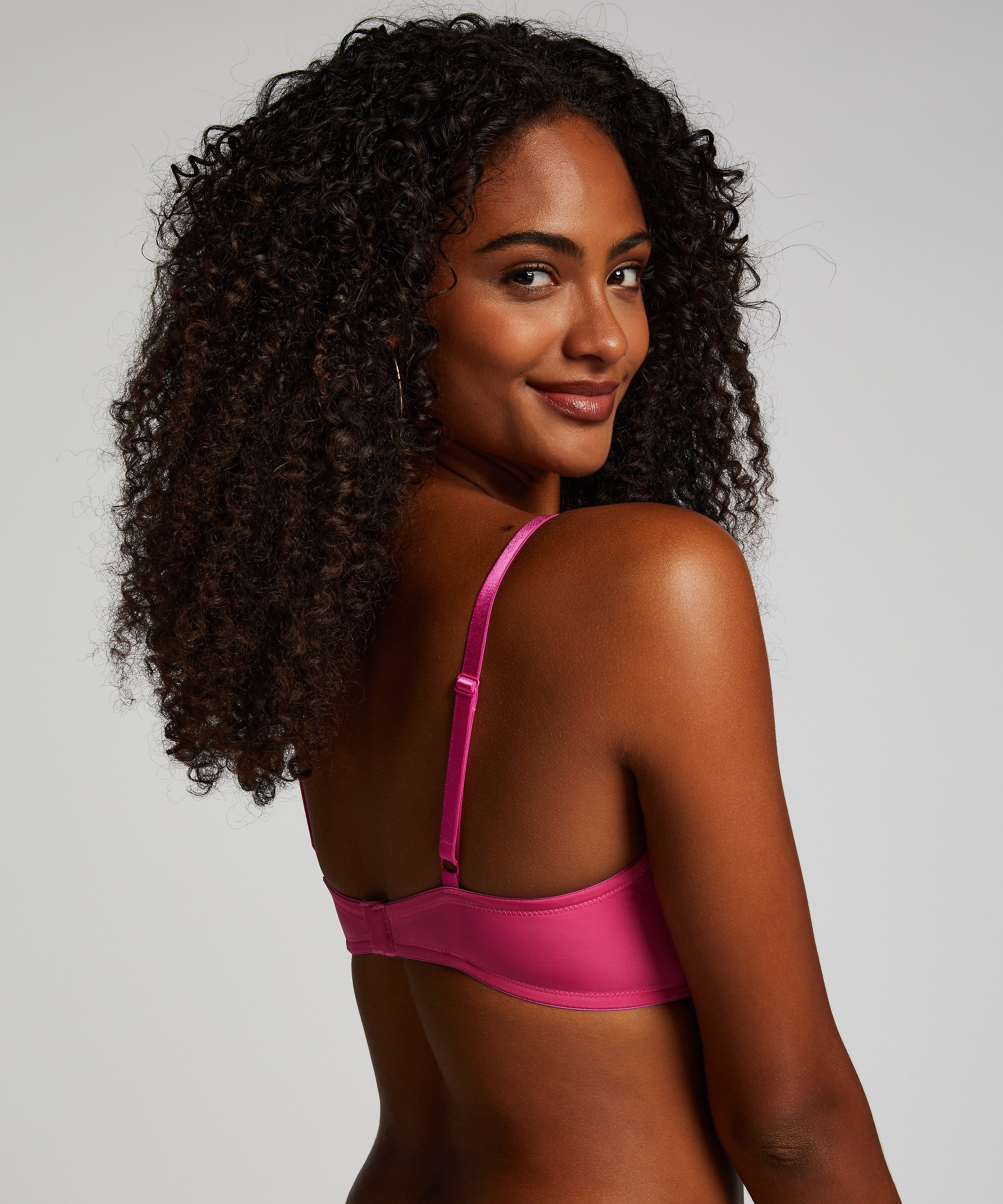 ﻿Biustonosz usztywniany z fiszbinami Plunge, Różowy, main