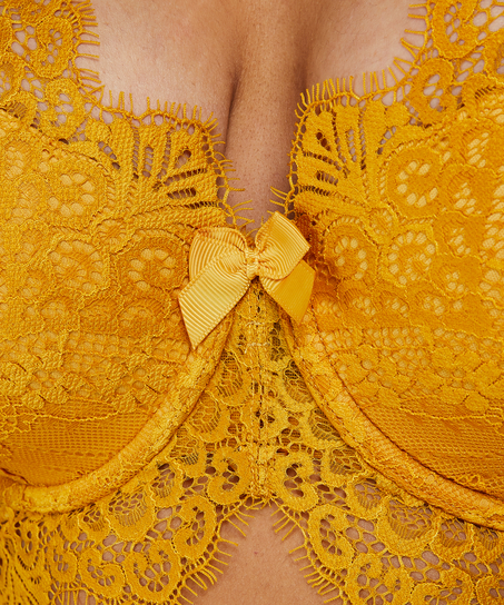 Usztywniany biustonosz typu longline z fiszbinami Marliee, Ż&oacute;łty