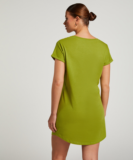 Koszula nocna z okrągłym dekoltem, Zielony