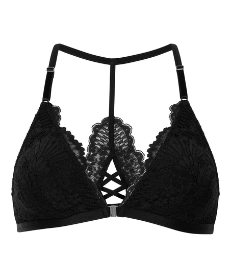 Trójkątny biustonosz bralette Whitney, Czarny