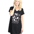 Nightshirt V-neck, Czarny