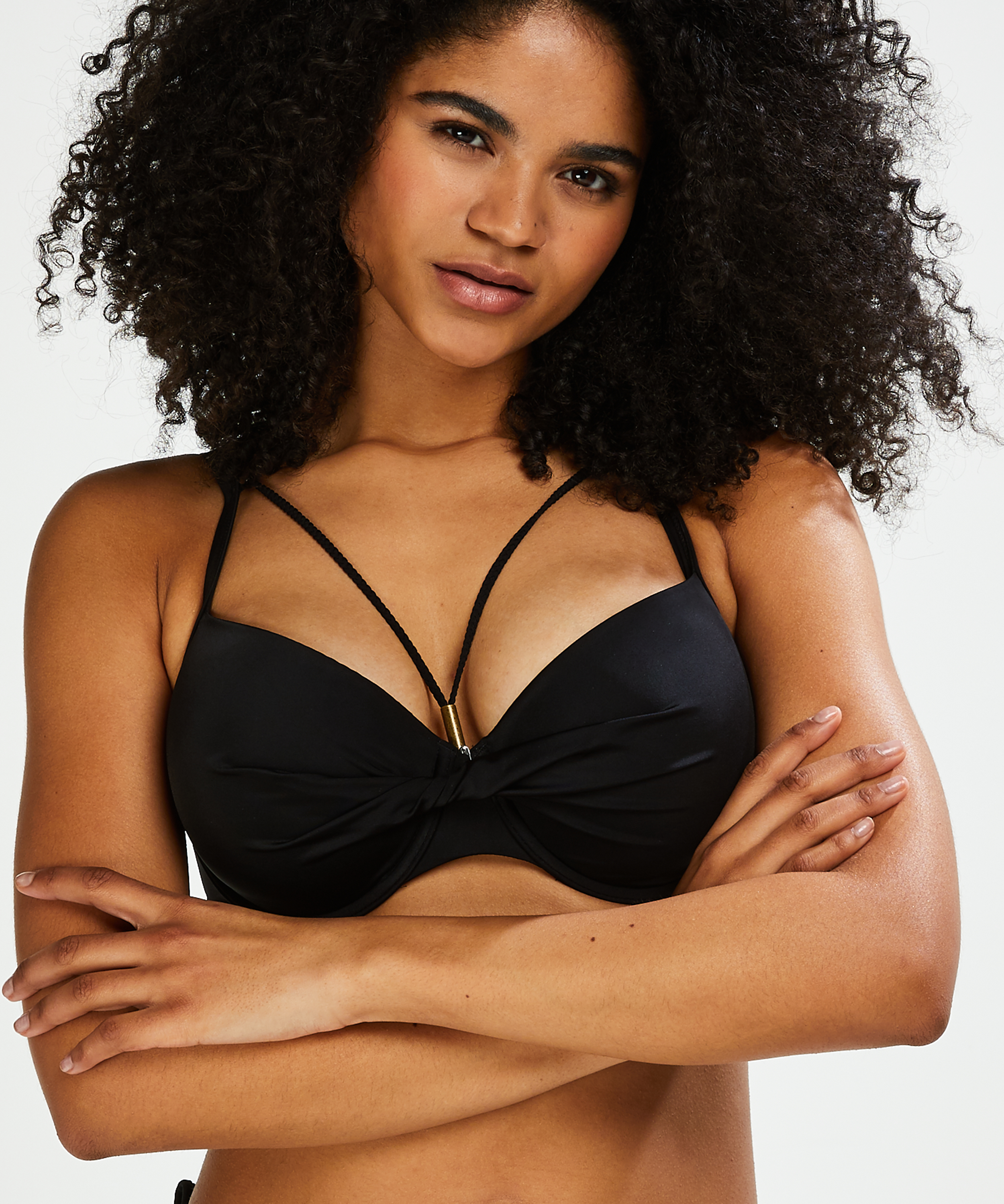 Usztywniona g&oacute;ra od bikini z fiszbinami Sunset Dream, Czarny, main