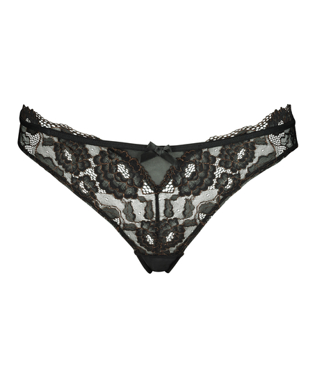 Brazyliany z wysokim wycięciem Chloe, Czarny