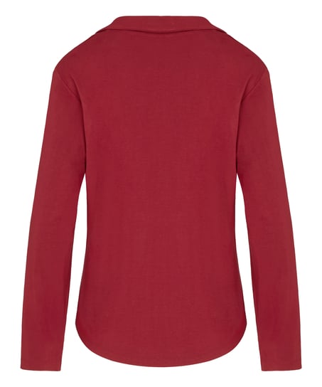 Koszula piżamowa z długim rękawem Jersey Essential, Czerwony