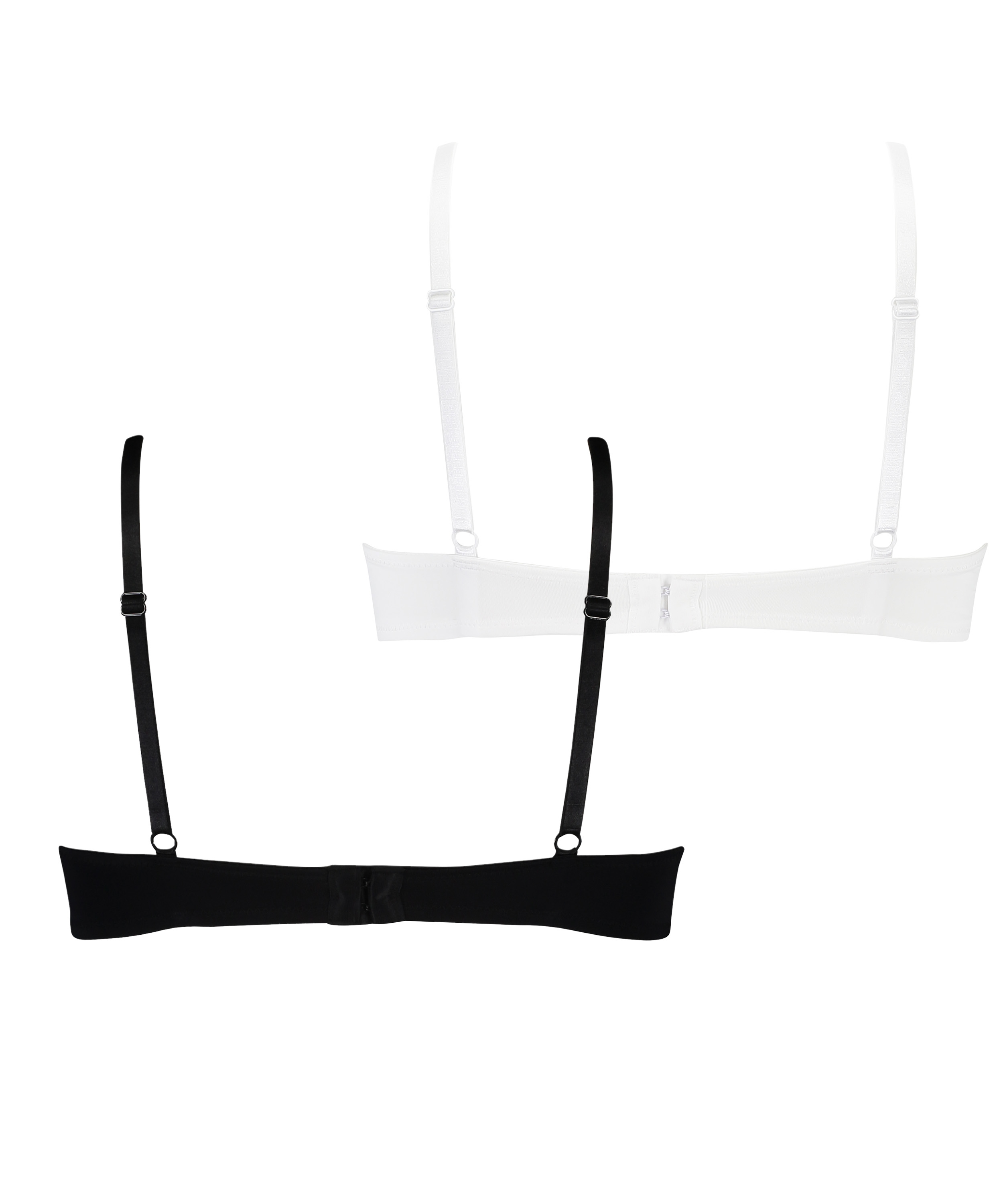 2 sztuki biustonoszy usztywnianych z fiszbinami, Czarny, main