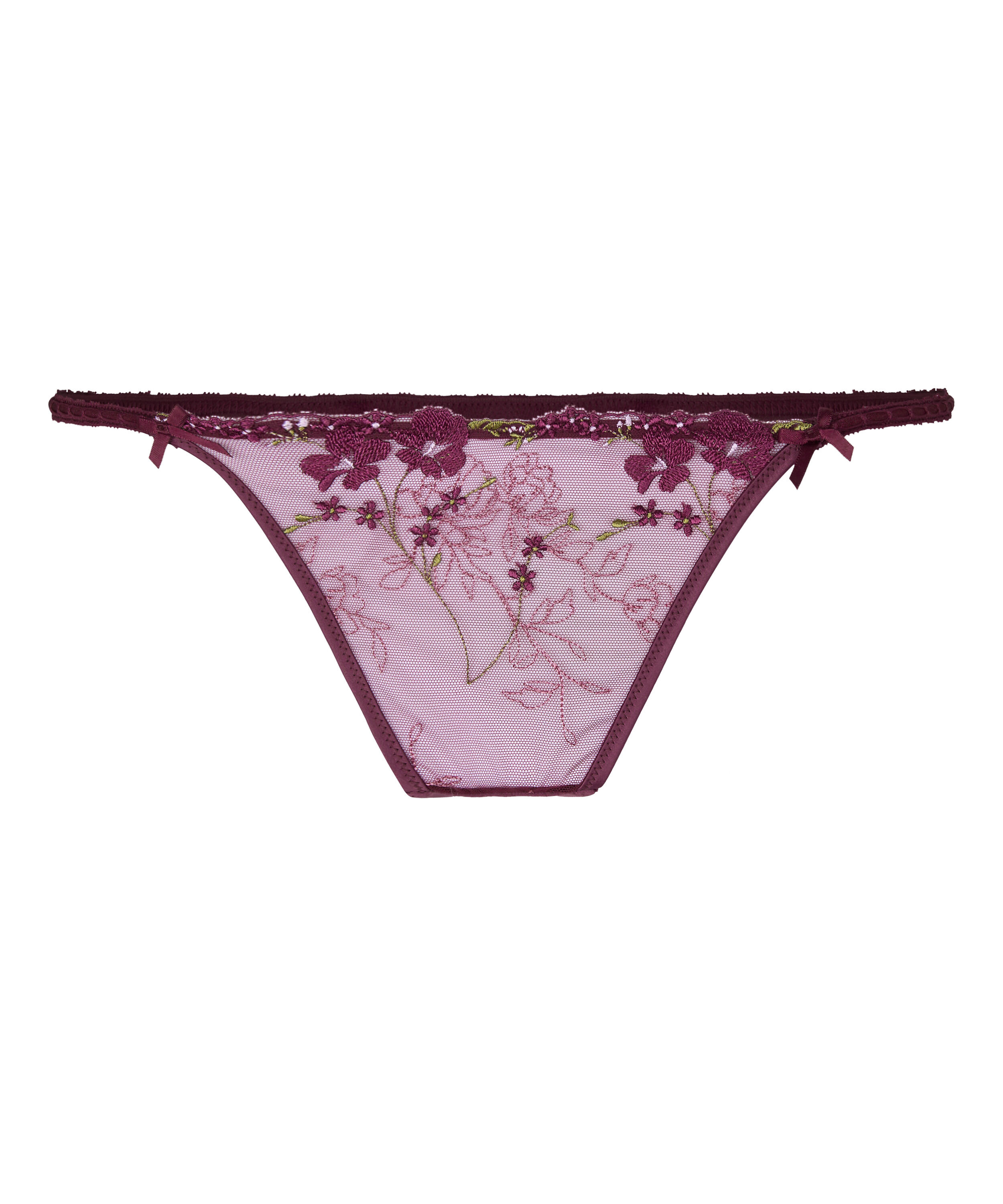 Stringi z wysokim wycięciem Peonie, Fioletowy