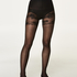 High Backseam 20 Denier Tights, Czarny
