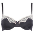 Padded underwired  bra Secret Lace contrast, Szary