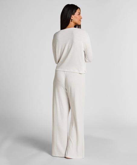 G&oacute;ra od piżamy z długim rękawem, Beżowy