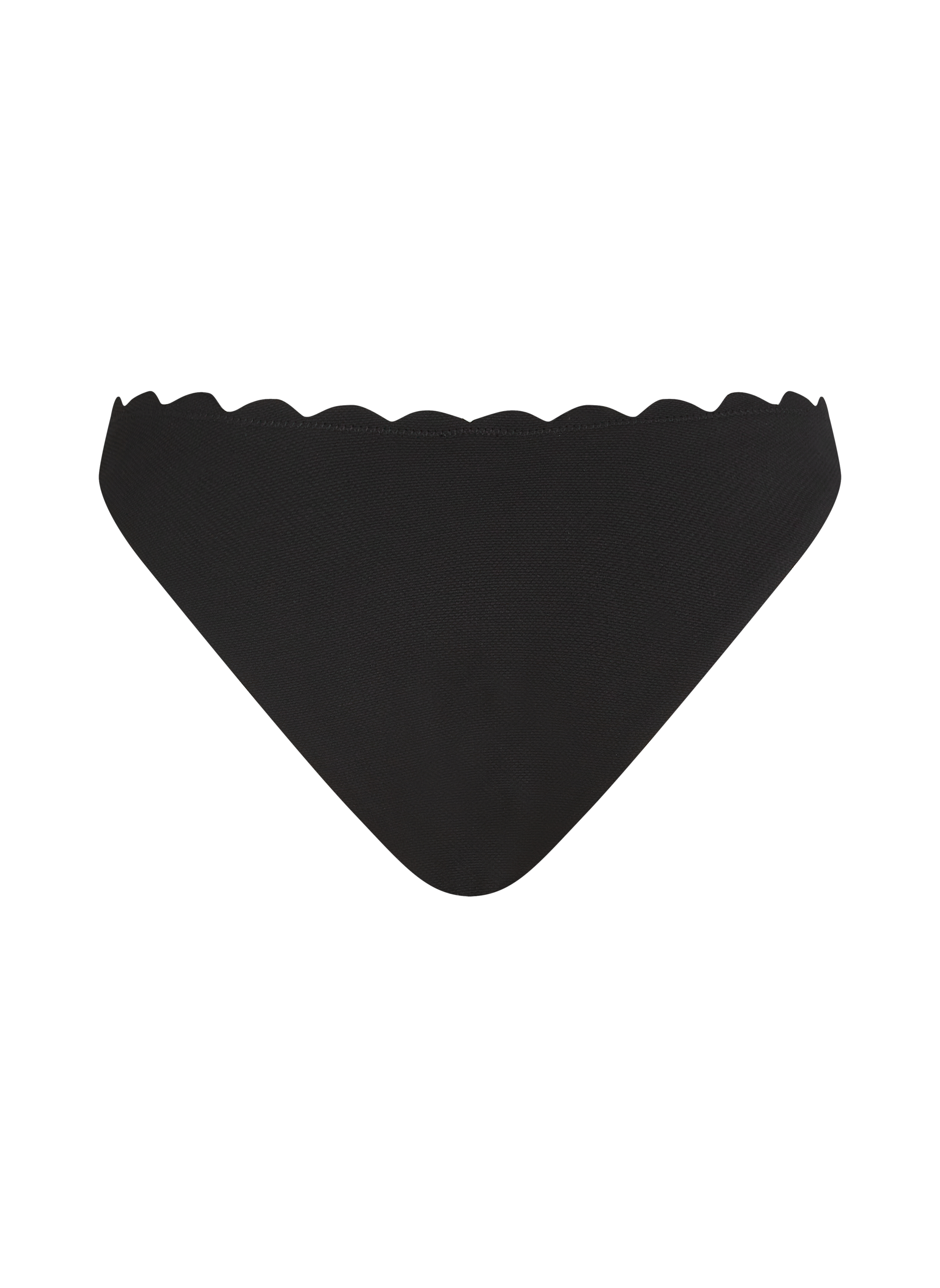 Majtki Bikini Wysoko Krojona Scallop, Czarny, main