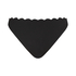 Majtki Bikini Wysoko Krojona Scallop, Czarny