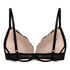 Biustonosz usztywniany push-up z fiszbinami Teddy, Czarny
