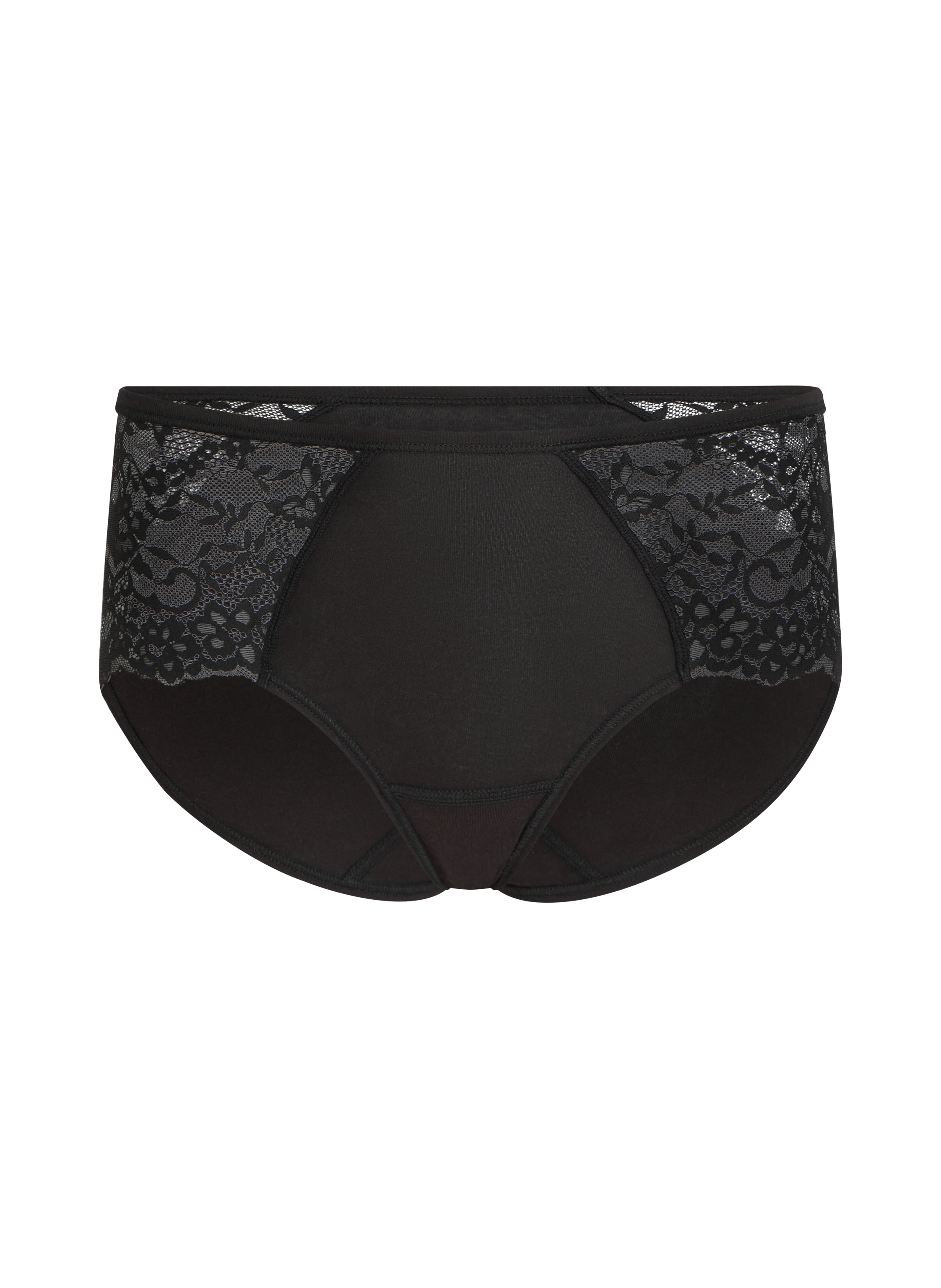 Majtki ze średnim stanem Superslip Lace, Czarny, main