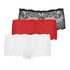 3 pary bokserek Rosie, Czerwony