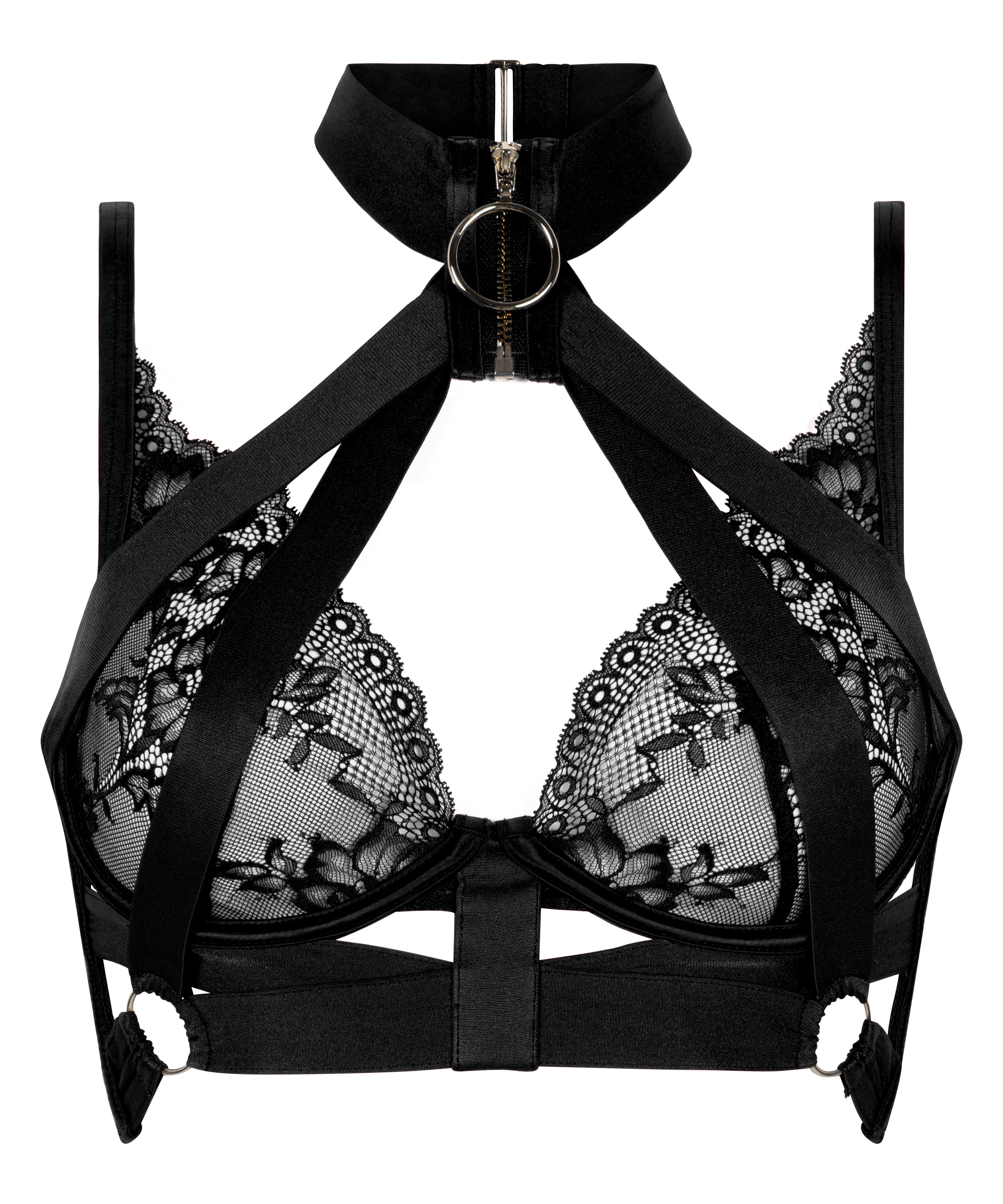 Usztywniany zabudowany biustonosz z fiszbinami Clementine, Czarny, main