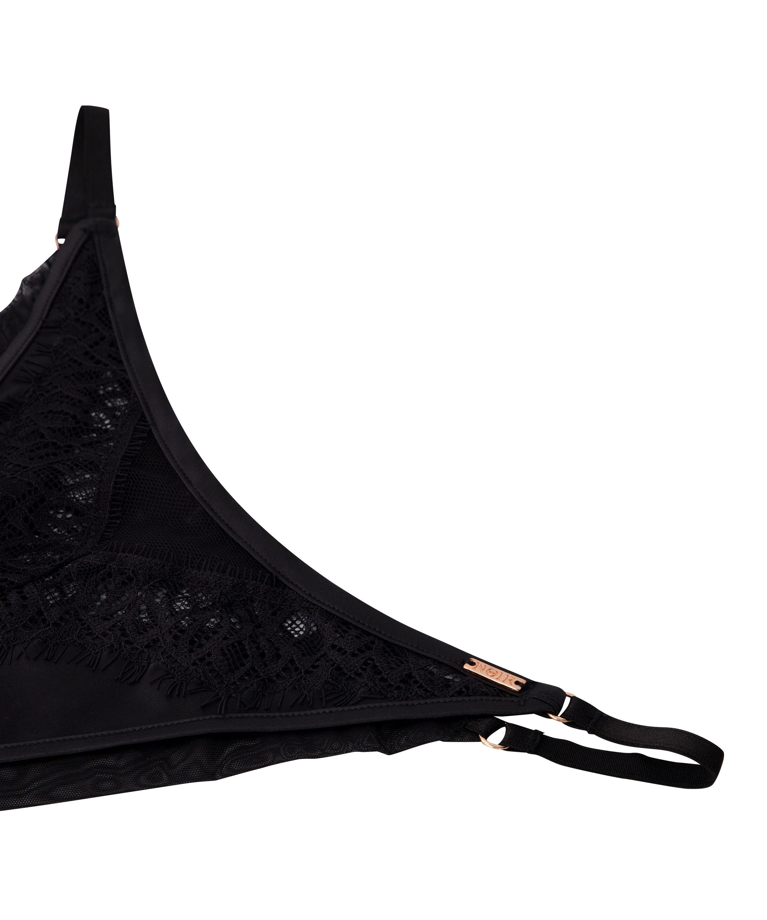 Majtki brazylijskie z wysokim wycięciem Aiko, Czarny, main