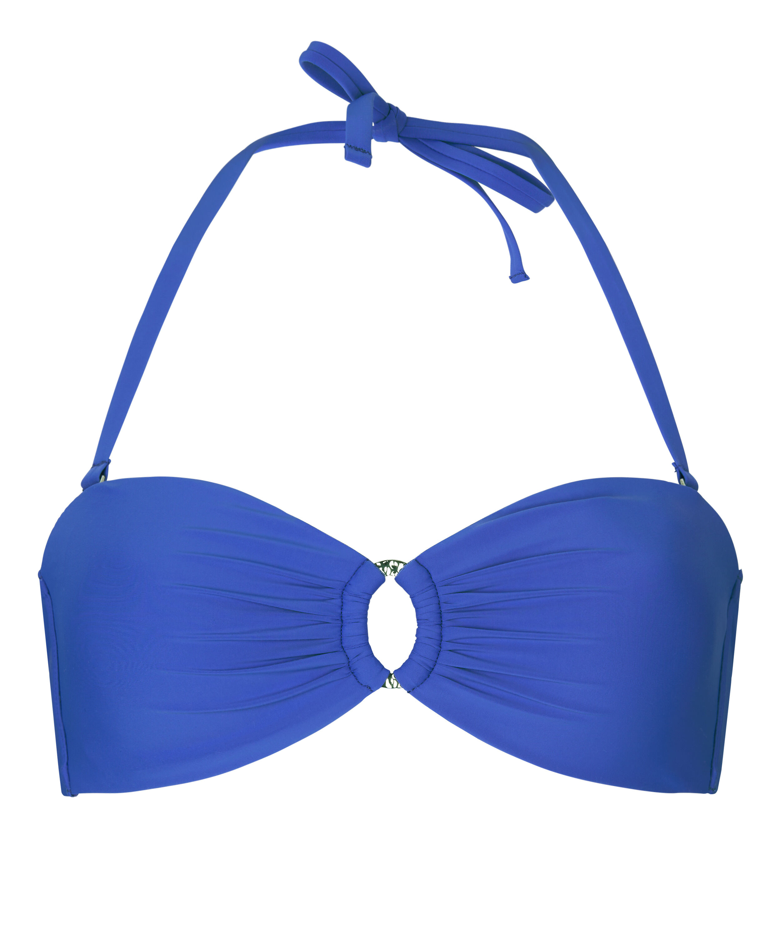 Luksusowy Top Bikini Bandeau z K&oacute;łkiem, Niebieski