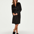Doutzen satin velvet bathrobe, Czarny