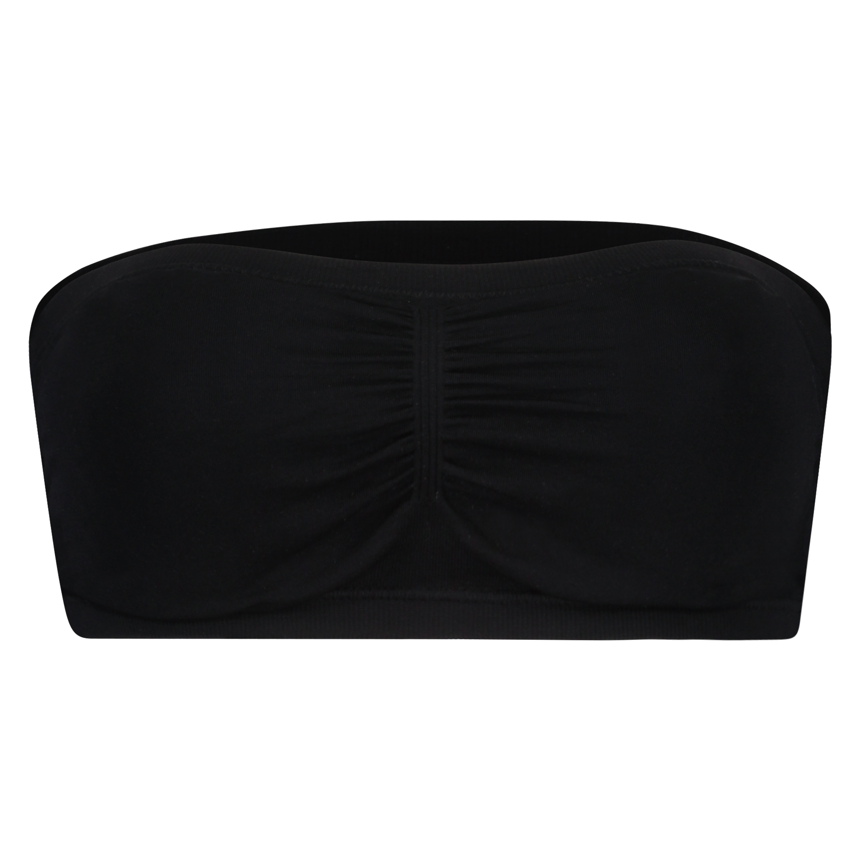 Bezszwowy top bandeau, Czarny, main