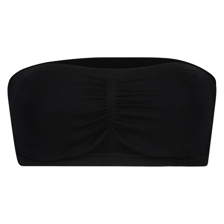 Bezszwowy top bandeau, Czarny