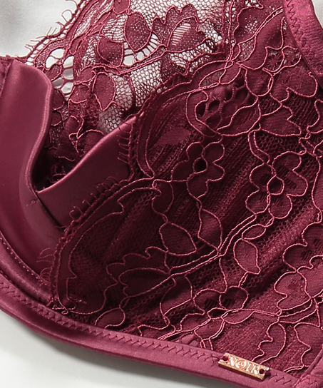 Usztywniony biustonosz z fiszbinami Poppy, Czerwony