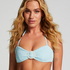 G&oacute;ra od bikini typu bandeau Crinkle, Niebieski