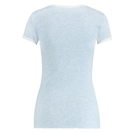 Ribbed SS Top, Niebieski