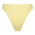 Majtki Bikini Wysoko Krojona Scallop, Ż&oacute;łty