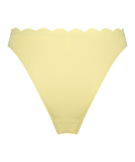 Majtki Bikini Wysoko Krojona Scallop, Ż&oacute;łty