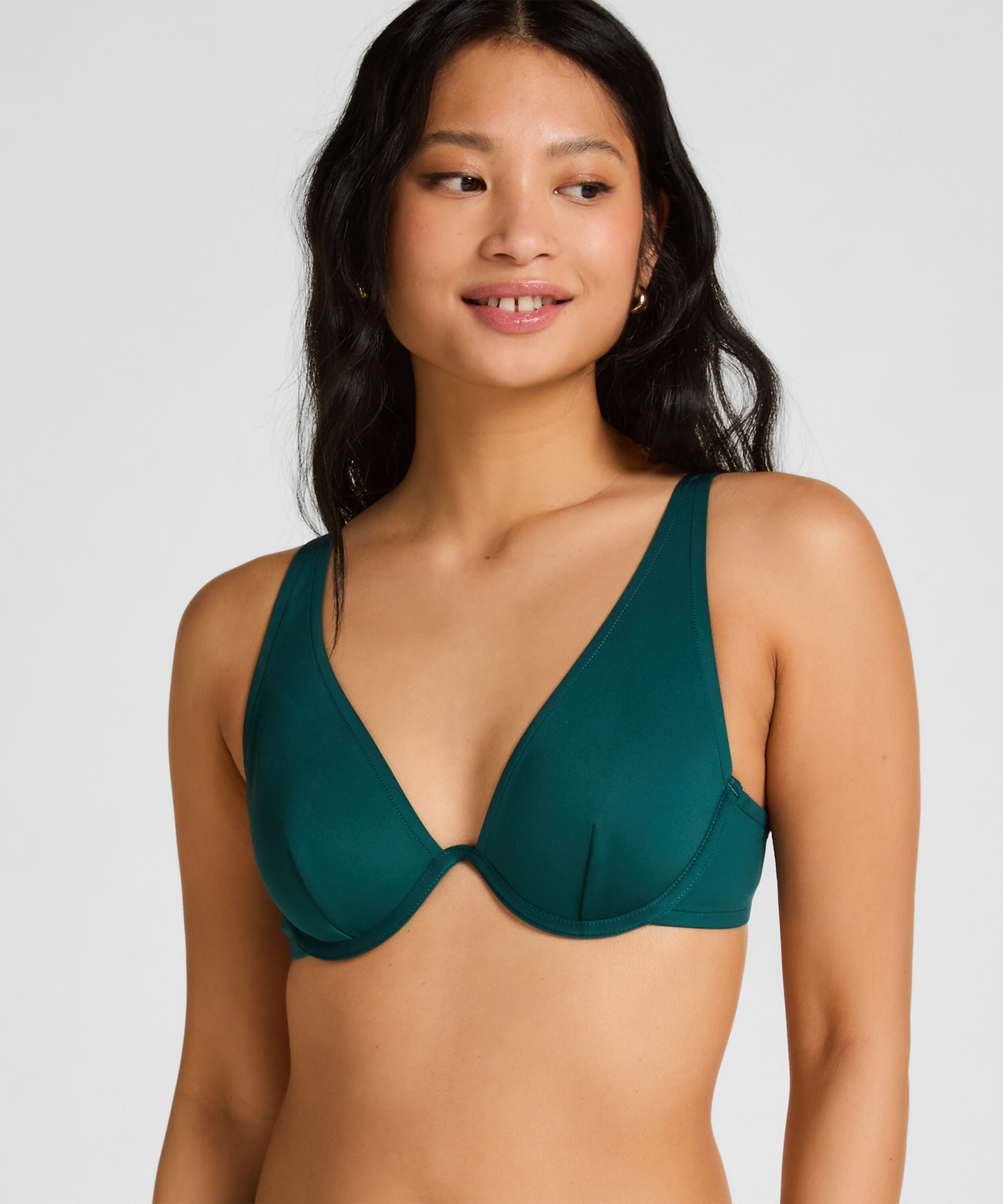 Neoprenowy top od bikini, Zielony