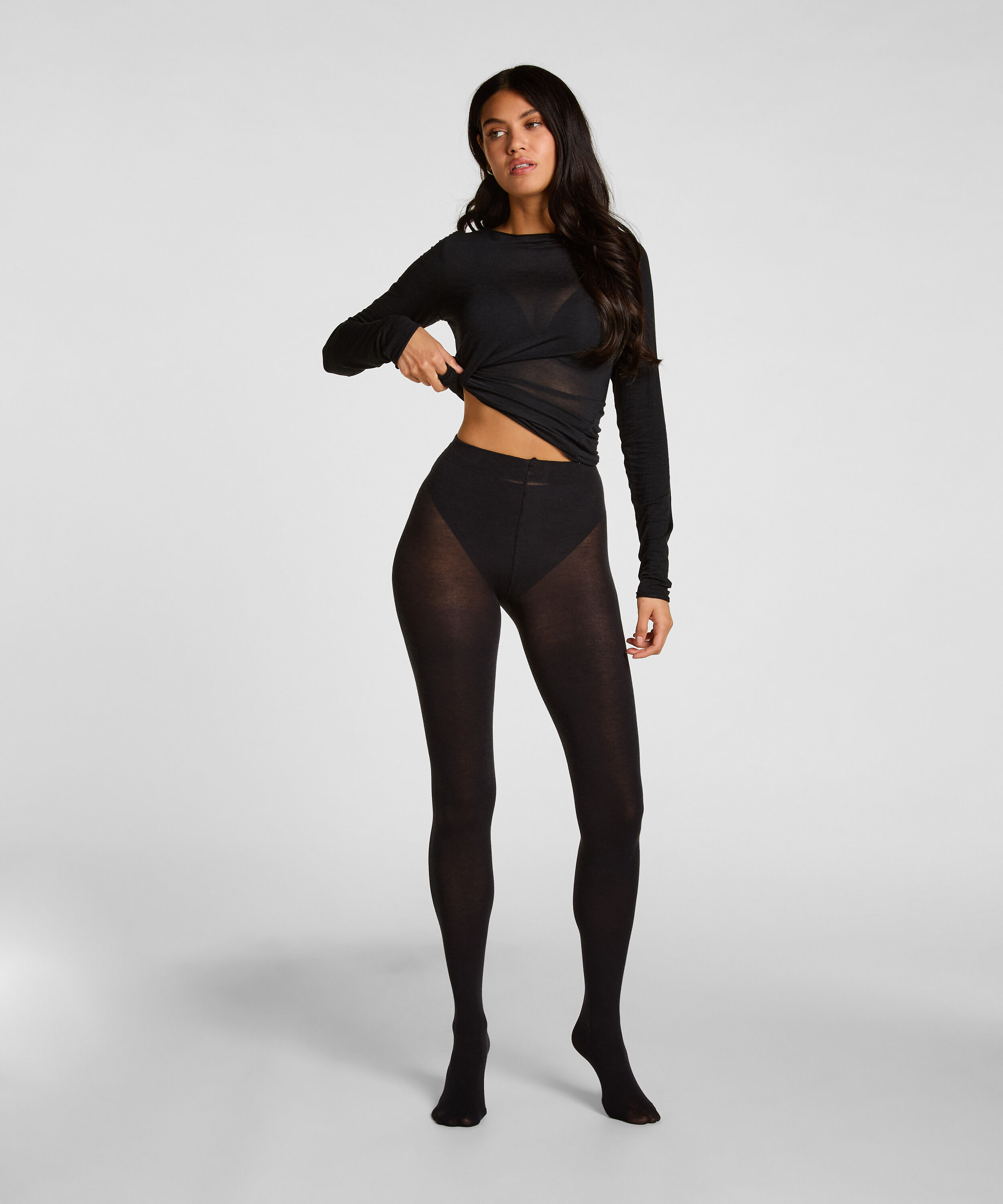 Tight Light Knit Cashmere Blend, Czarny