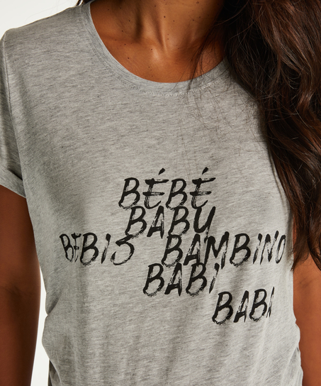 Koszula nocna ciążowa z krótkimi rękawami, Szary