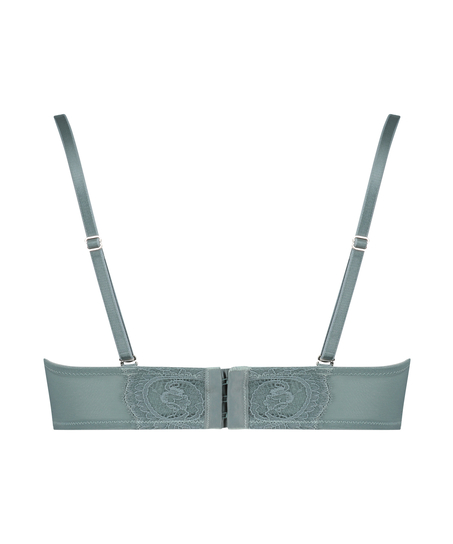 Usztywniony biustonosz z fiszbinami Sierra bez ramiączek, Zielony