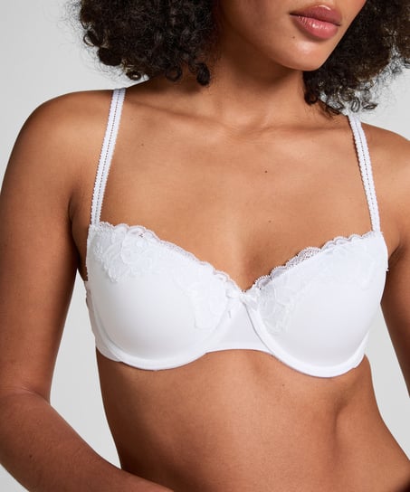 Biustonosz usztywniany z fiszbinami Secret Lace, Biały