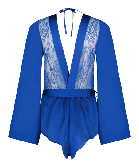 Satin Playsuit Rylie, Niebieski